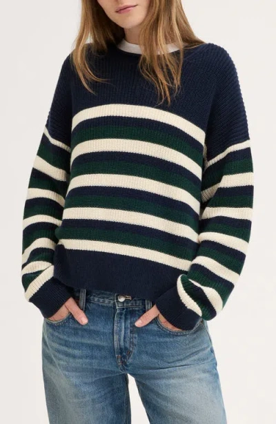 Madewell The Arden Crewneck Cotton Sweater In Multi