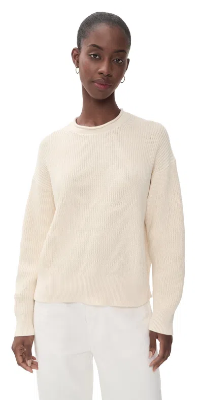 Madewell The Arden Crewneck Sweater Canvas In Neutral