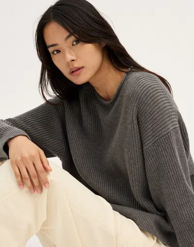 Madewell The Arden Crewneck Sweater In Gray