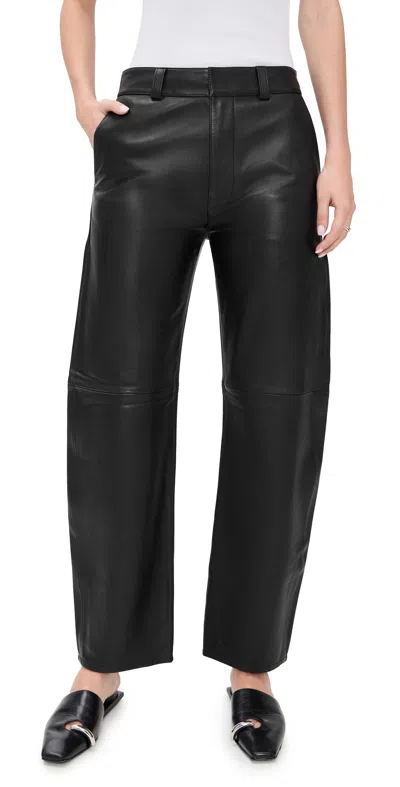 Madewell The Balloon Pants In Leather Jet Black