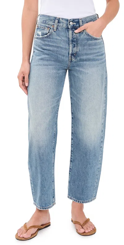 Madewell The Barrel-leg Jeans Solstice Wash In Blue