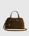 Madewell The Belted Suede Satchel In Green