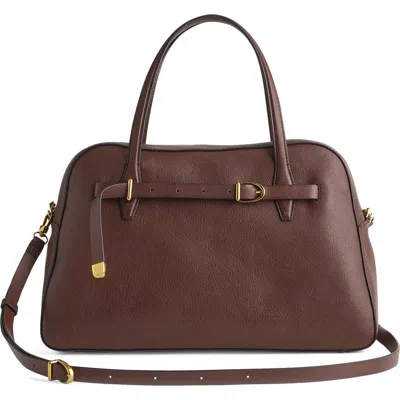 Madewell The Belted Satchel Bag In Rich Brown