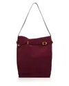 Madewell The Belted Suede Satchel Bag In Burgundy