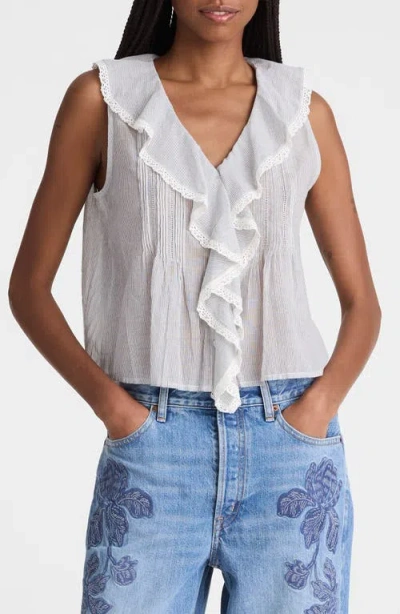 Madewell The Blaire Ruffle Sleeveless Top In White