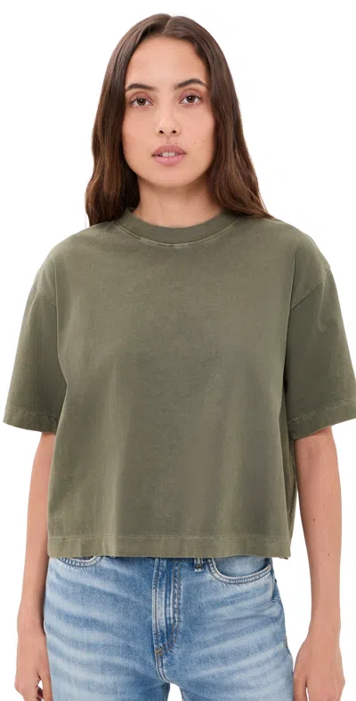 Madewell The Boxy Crop Tee Faded Ivy In Green