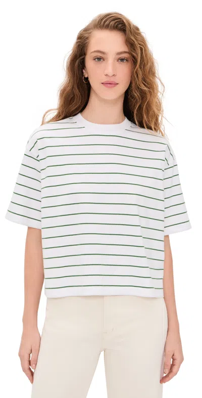 Madewell The Boxy Crop Tee French Stripe Knits In White