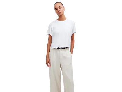 Madewell The Boxy Crop T-shirts In Soft Slub In White