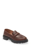 Madewell The Bradley Lugsole Loafer In Leather In Cherry Wood