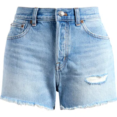 Madewell The Brynn Long Cutoff Denim Shorts In Hallstead Wash