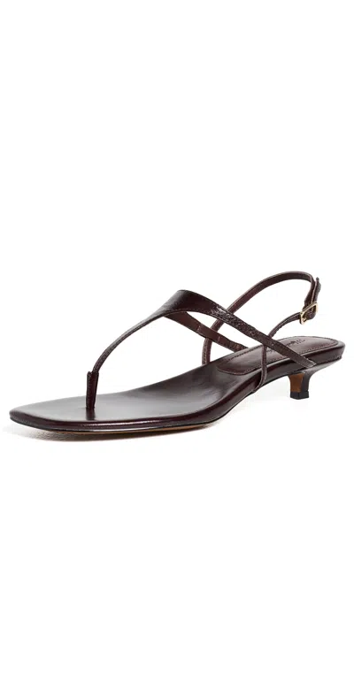 Madewell The Chiara Kitten Heel Slingback Sandals Espresso Bean In Brown