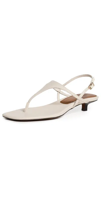 Madewell The Chiara Kitten Heel Slingback Sandals Vintage Muslin In White