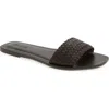 Madewell The Cora Woven Slide Sandal In Dark Carob