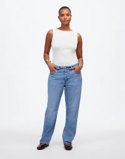 Madewell The Curvy Dean Easy Straight Jean In Northridge Wash