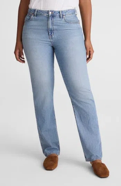 Madewell The Curvy Dean Easy Straight Jeans In Blue