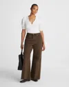 Madewell The Curvy Flared Wide-leg Crop Jean In Brown