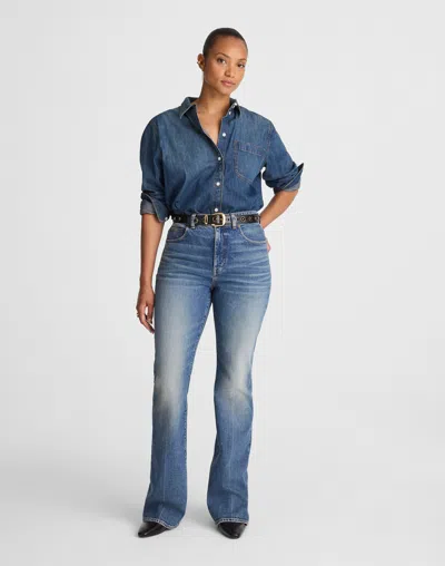 Madewell The Curvy Vintage Flare Jean In Animal Print