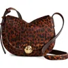 Madewell Dakota Leopard Print Calf Hair Saddle Bag In Brown