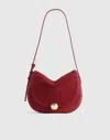 Madewell The Dakota Saddle Bag In Burgundy