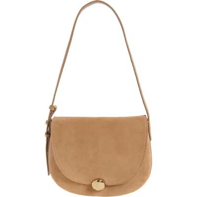 Madewell The Dakota Suede Saddle Bag In Brown