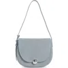 Madewell The Dakota Suede Saddle Bag In Blue
