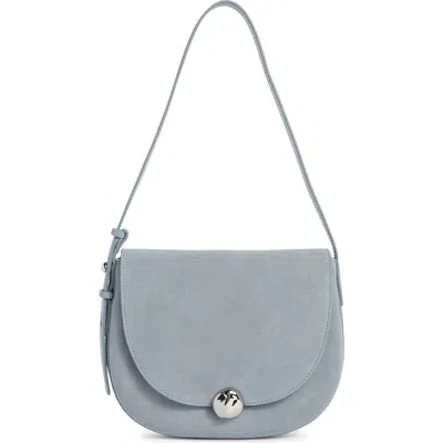 Madewell The Dakota Suede Saddle Bag In Blue