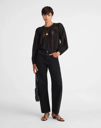 Madewell The Darted Barrel-leg Jean In Black