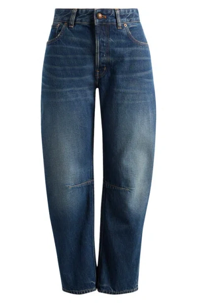 Madewell The Darted Barrel Leg Jeans In Blue