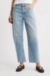 Madewell The Petite Darted Barrel Leg Jeans In Edmonson Wash
