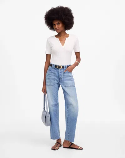 Madewell The Darted Barrel-leg Utility Jean In Riverbend Wash