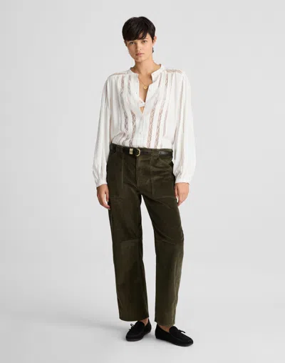 Madewell The Darted Barrel-leg Utility Pant In Green
