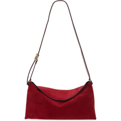Madewell The Date Night Suede Shoulder Bag In Red