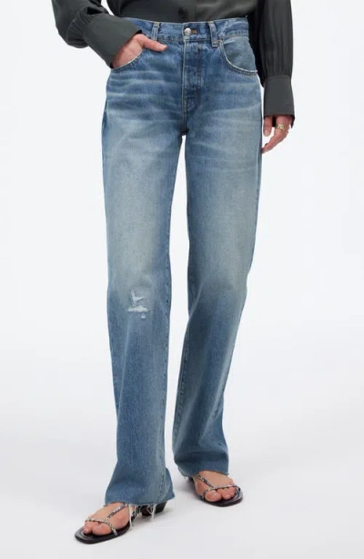 Madewell The Dean Airy Easy Straight Leg Jeans In Monessen Wash