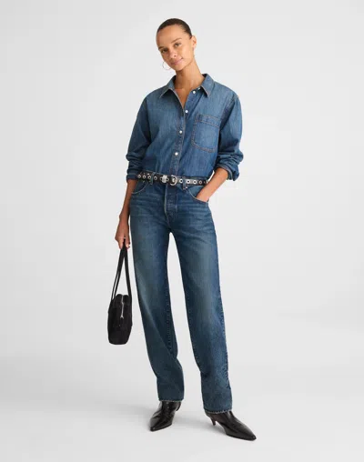 Madewell The Dean Easy Straight Jean In Blue