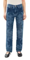 Madewell The Dean Easy Straight Jean Dark Navy Laser Bandana In Dark Navy Laser Bandana