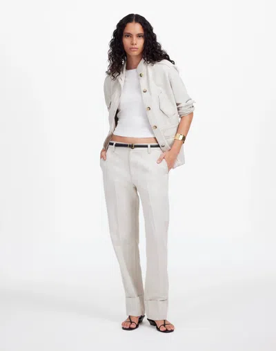 Madewell The Dean Easy Straight Pant In Neutral