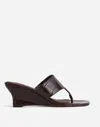 Madewell The Deanna Thong Wedge Sandal In Chocolate Raisin