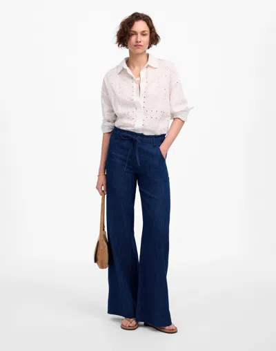 Madewell The Denim Pull-on Wide-leg Pant In Blue