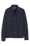 Madewell The Devoe Knit Button-up Shirt In Blue