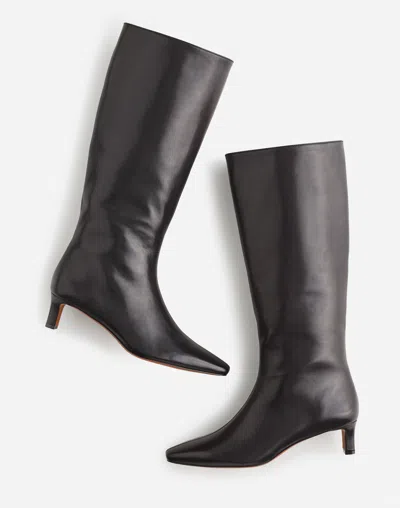 Madewell The Dimes Kitten-heel Knee Boot In True Black