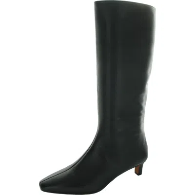 Madewell The Dimes Womens Covered Heel Leather Knee-high Boots In Black