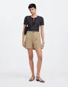 Madewell The Drapey Twill Pleated Short In Heritage Khaki