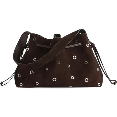 Madewell The Drawstring Shoulder Bag In Dark Carob