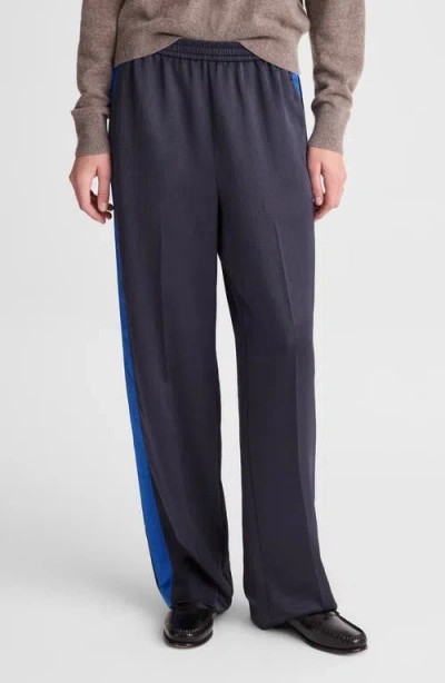 Madewell The Easy Pull-on Satin Track Pant In Blue