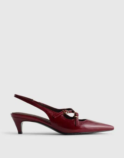 Madewell The Emilie Crisscross Slingback Pump In Burgundy