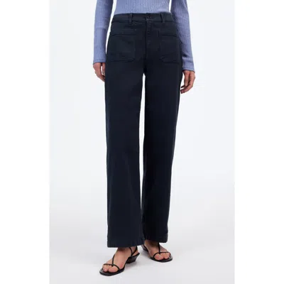 Madewell The Emmett Patch Pocket Wide Leg Pants In Dark Navy