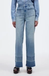 Madewell The Emmett Release Hem Patch Pocket Wide Leg Jeans In Banning Wash