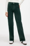 Madewell The Emmett Wide Leg Full Length Corduroy Pants: Welt Pocket Edition In Luxury Forest