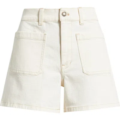 Madewell The Emmy Patch Pocket High Waist Denim Shorts In White