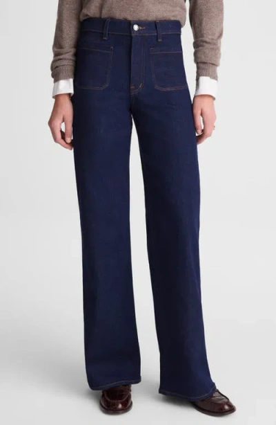 Madewell The Emmy Patch Pocket High Waist Wide Leg Jeans In Blue